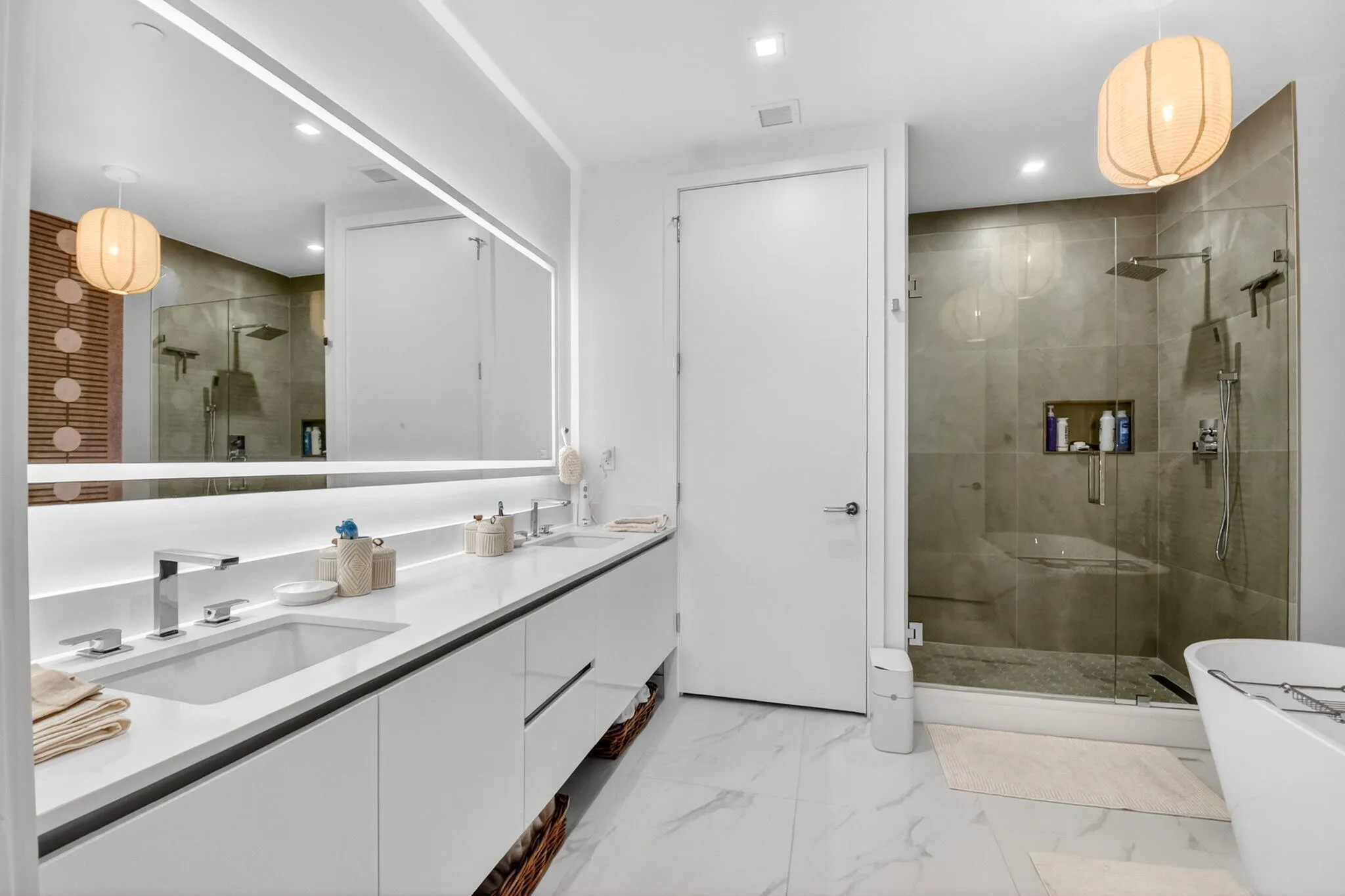 Master bathroom with shower and tub
