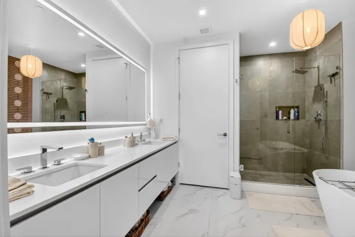 Master bathroom with shower and tub