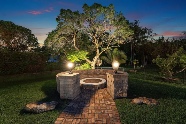 Artisan Fire Pit with Stone Seating