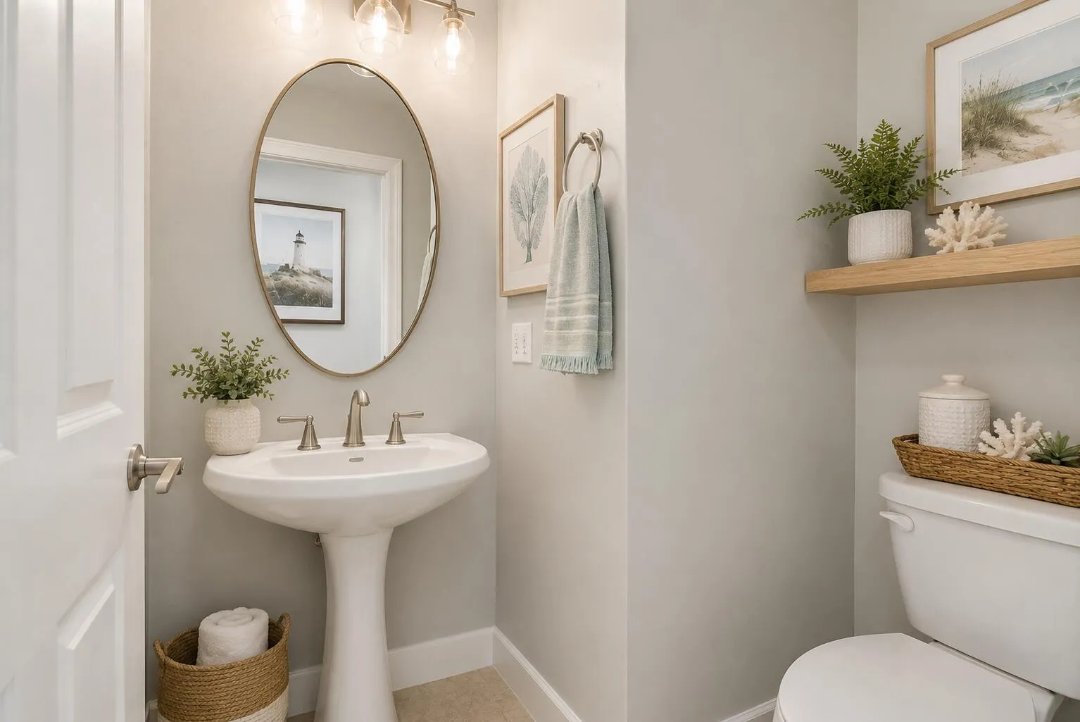 staged powder room idea