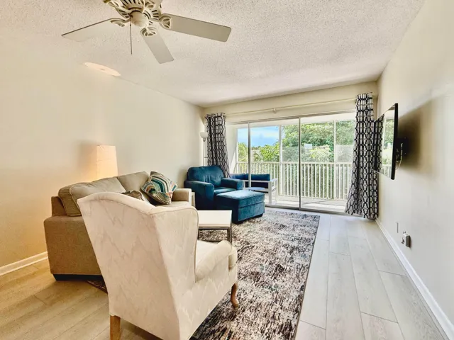 Living area with deck access