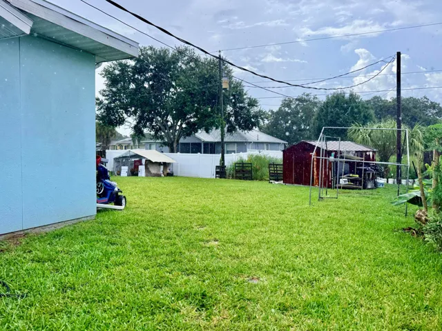 Huge backyard with chicken coop