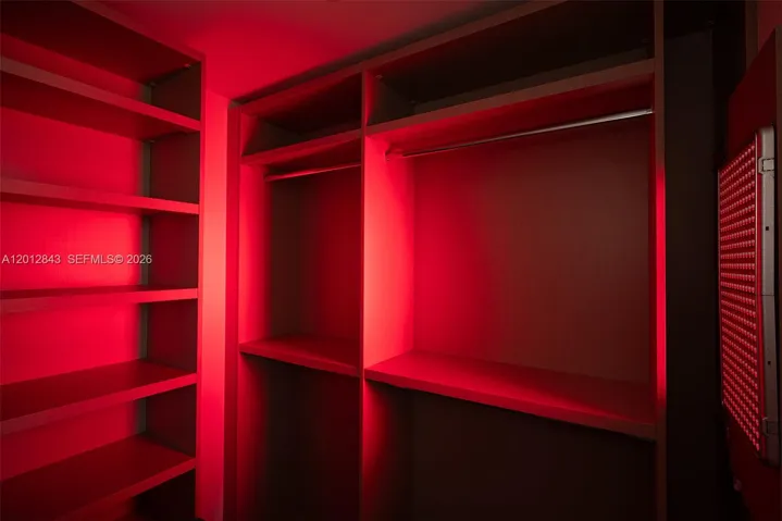 Red light therapy in closet