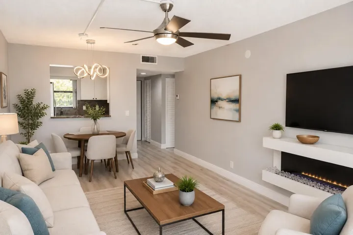 Living/Dinning room - Virtually Staged