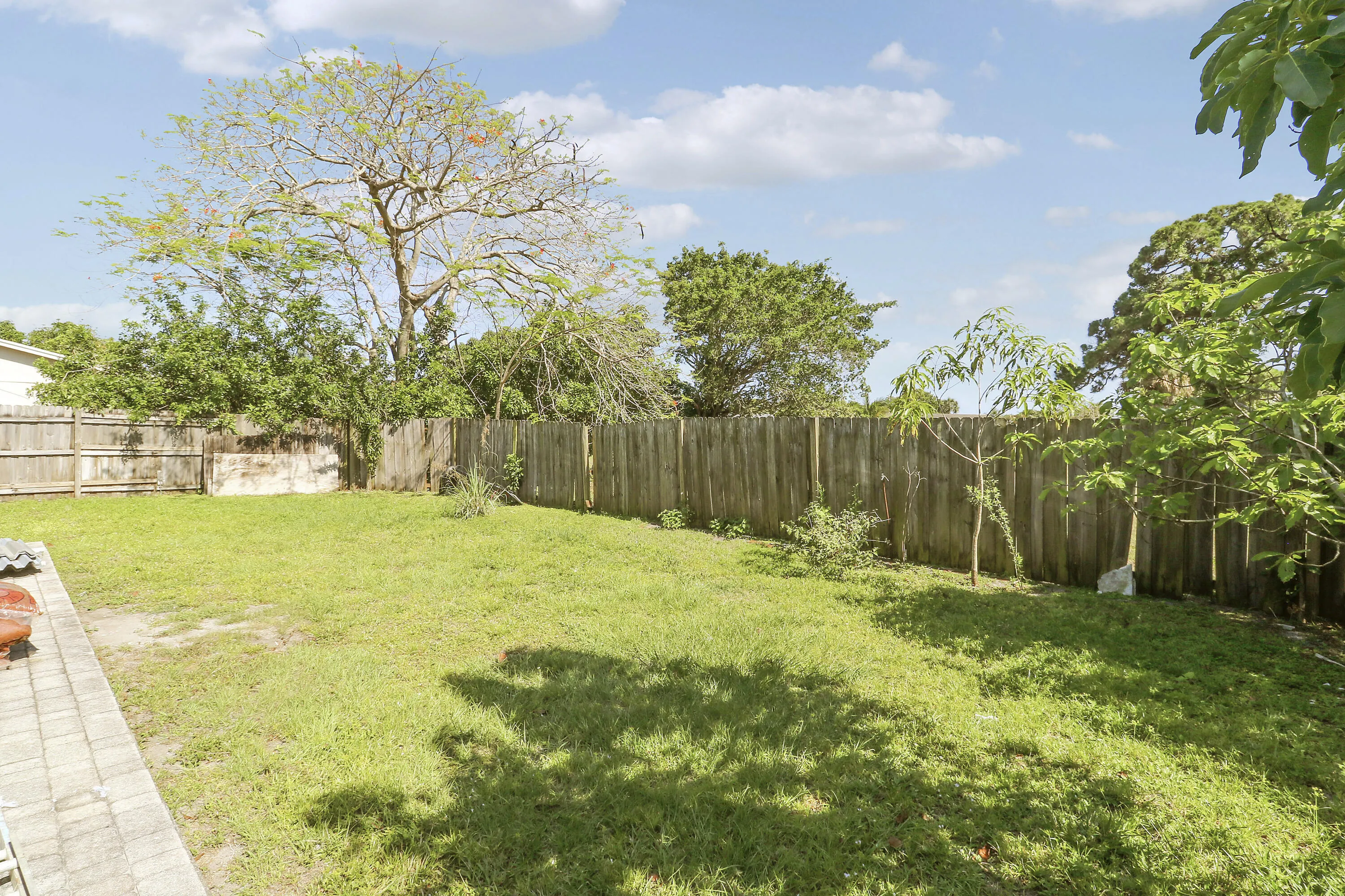 fenced in backyard