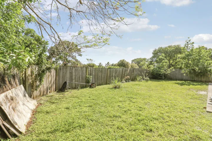 fenced in backyard