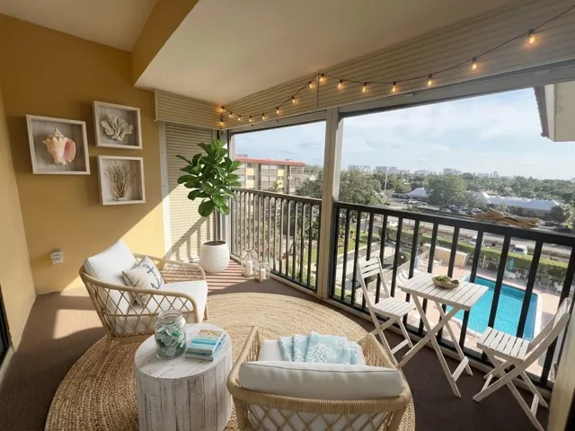 Private balcony with AI generated decor
