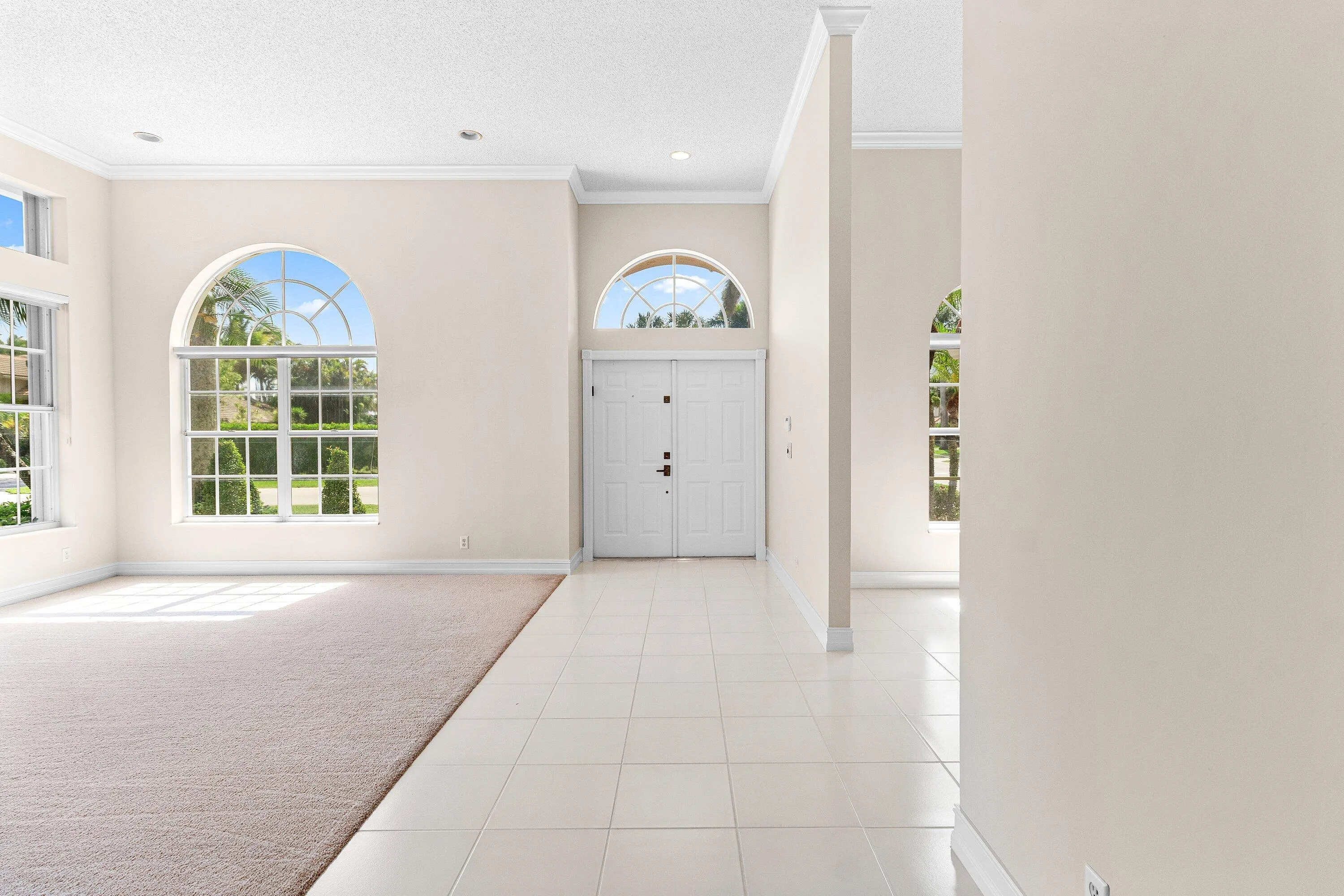 Double Door Entry with arched window