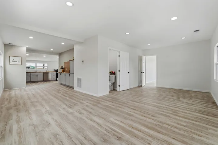 High ceilings and open layout