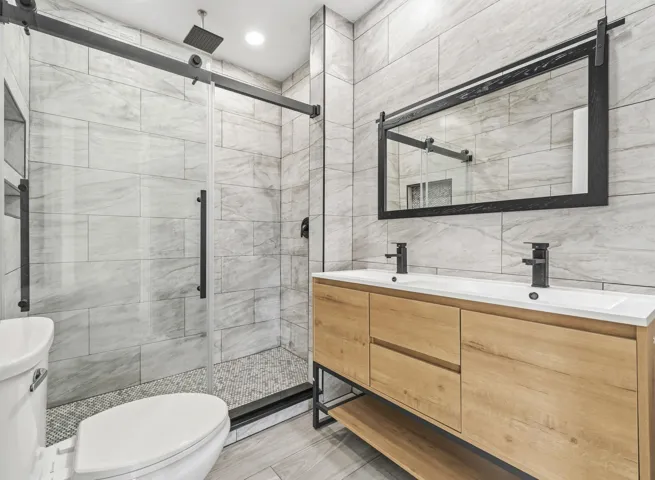 Dual sinks 1 of 3 bathrooms