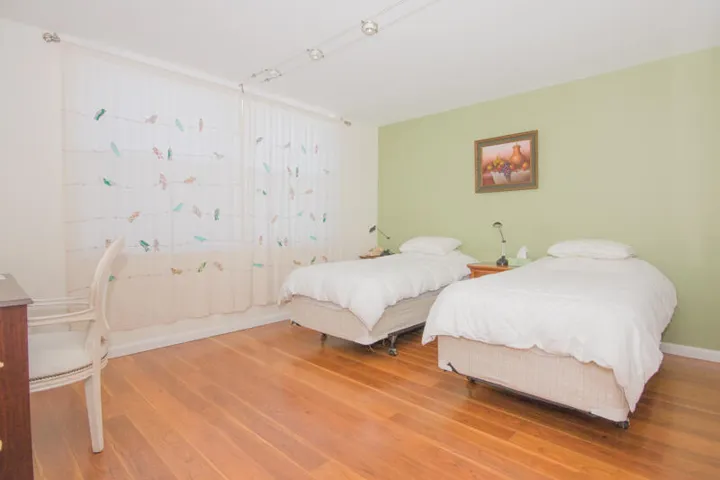 Custom painted and uniform wood laminate flooring