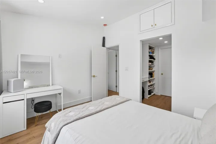 Guest bedroom has a great built in closet
