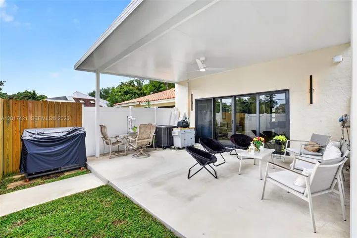 Everything was thought of. You'll have a space for your grill and a bit of grass for your dog