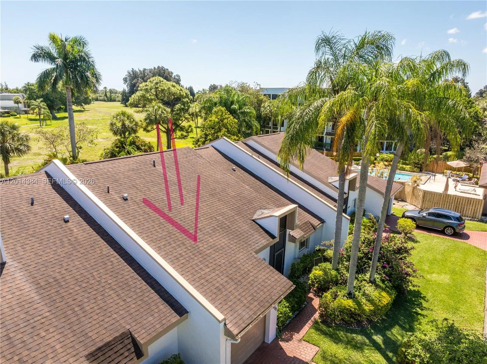 House is just few steps from the community pool