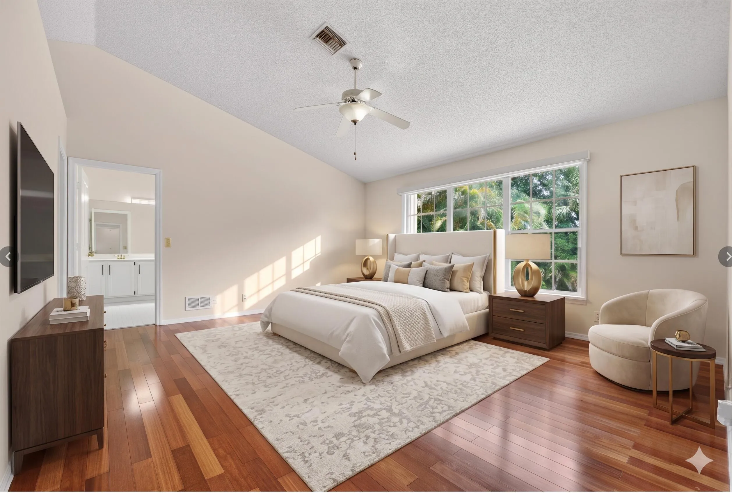 Virtually staged photo. Furniture and décor are digitally added for illustrative purposes only and are not included with the home.