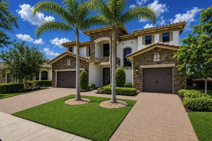 front with palms