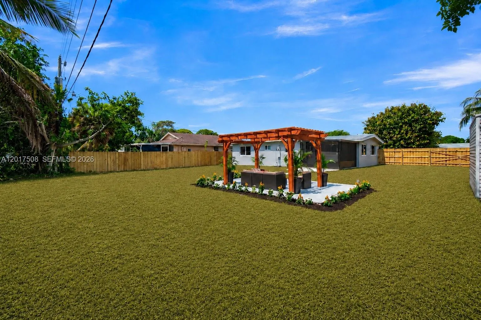 Yard overlooking back of the house