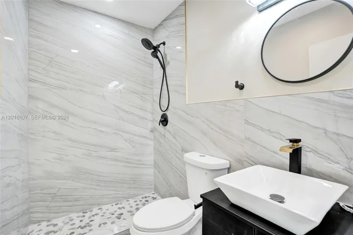 Hall bath with shower