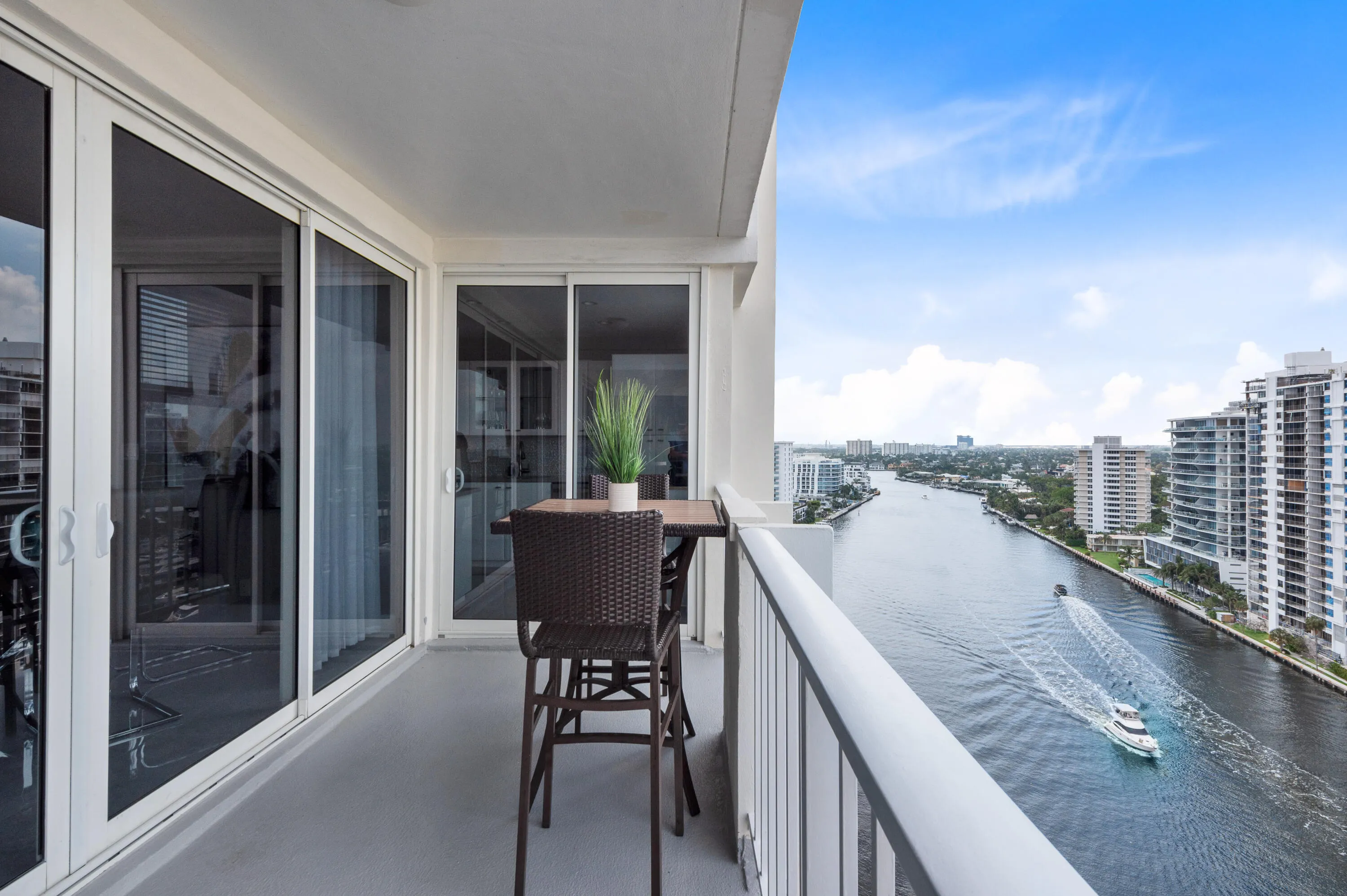 Balcony and view to south