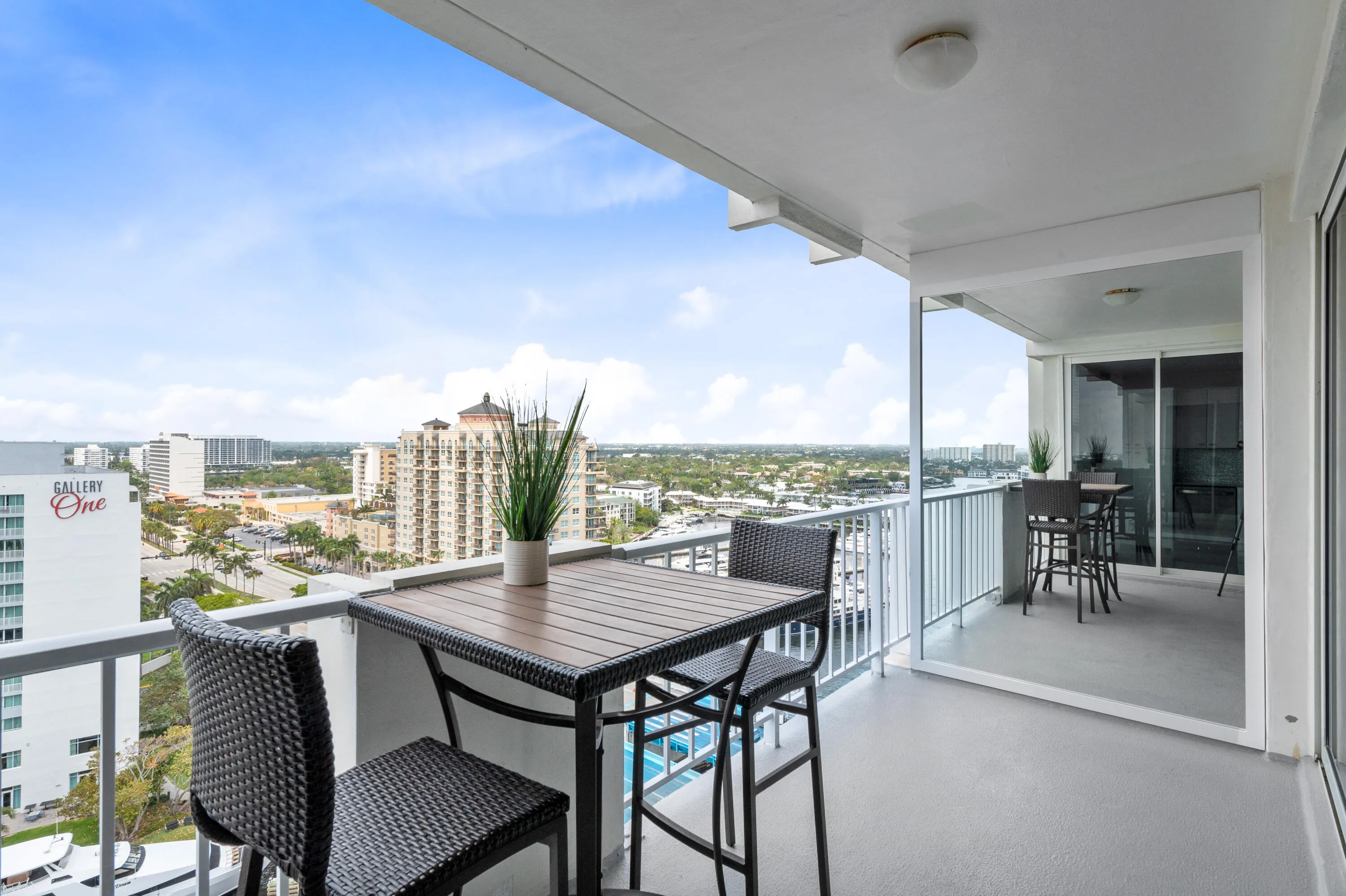 Balcony and view to northwest