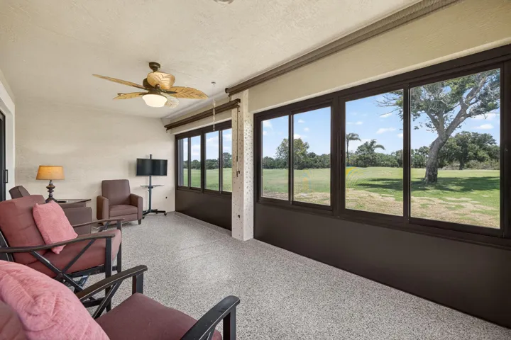 Back patio overlooking the golf course