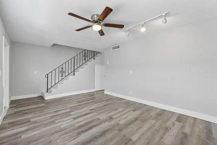 Living room staircase view