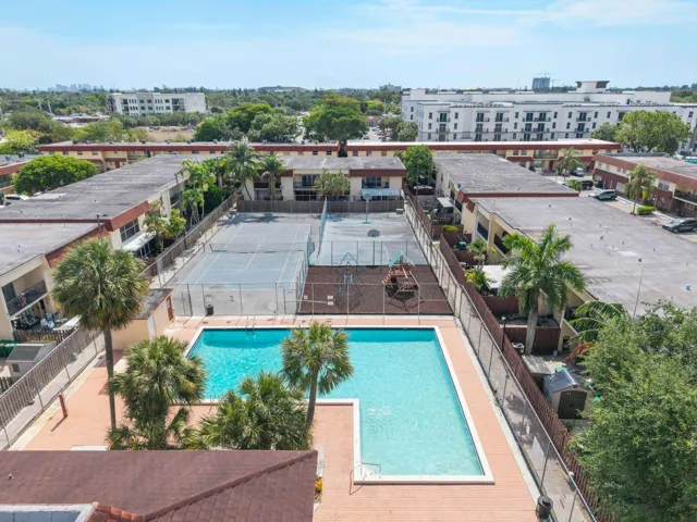 Pool drone view