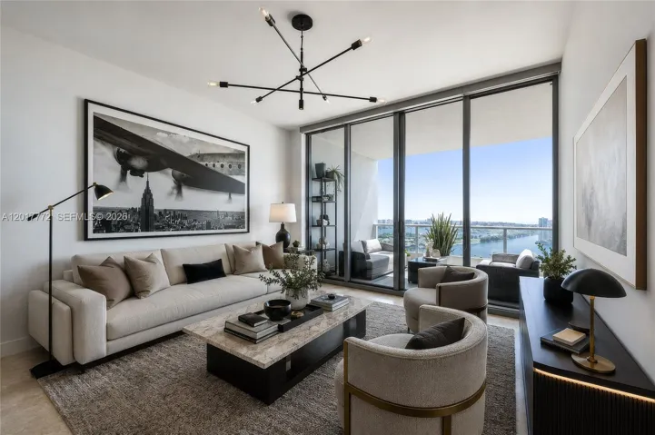 Virtually staged living room