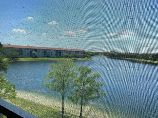 View of lake from back balcony
