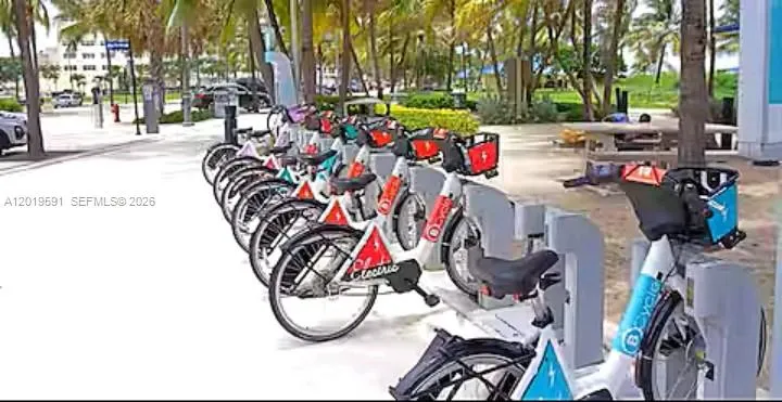Community bike station and nearby outdoor activities offering convenient access to local attractions and parks.