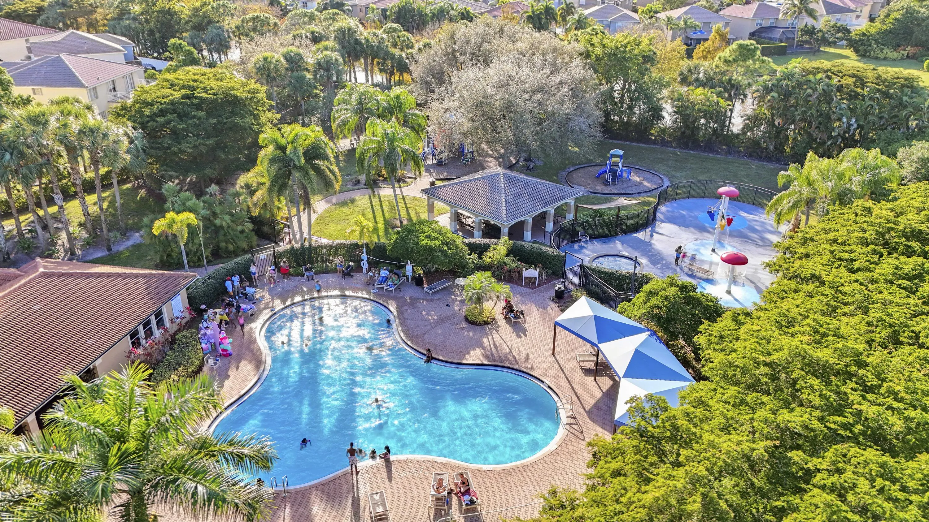 Aerial of community pool