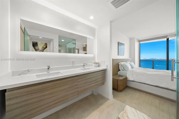 Upgraded vanities and mirror