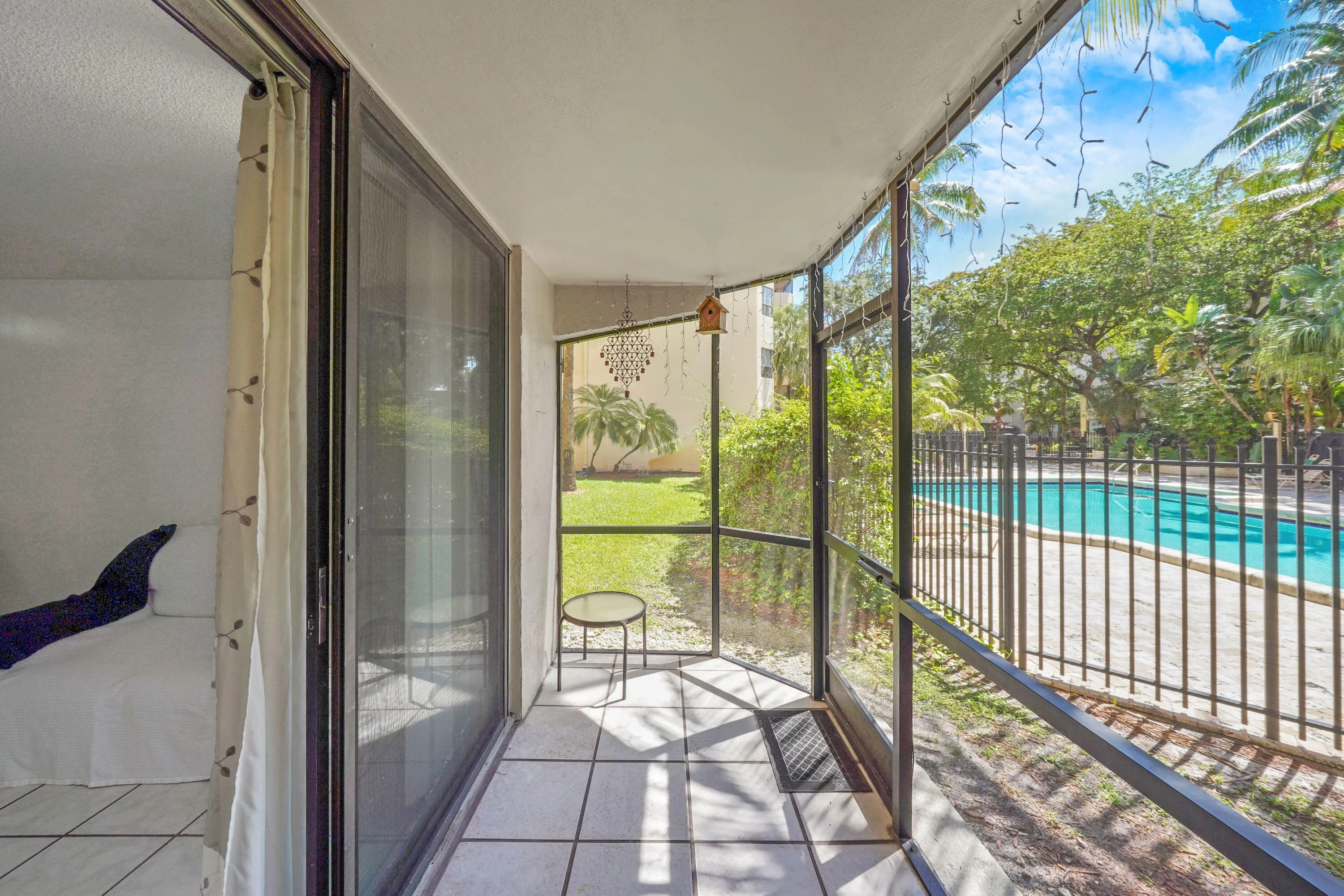 Screened patio view of pool