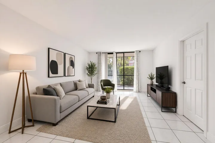 Virtually staged living area