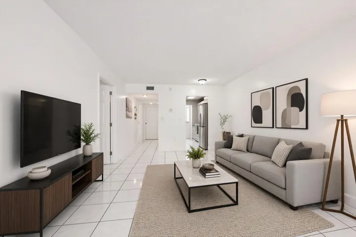 Living room and hallway - virtually staged