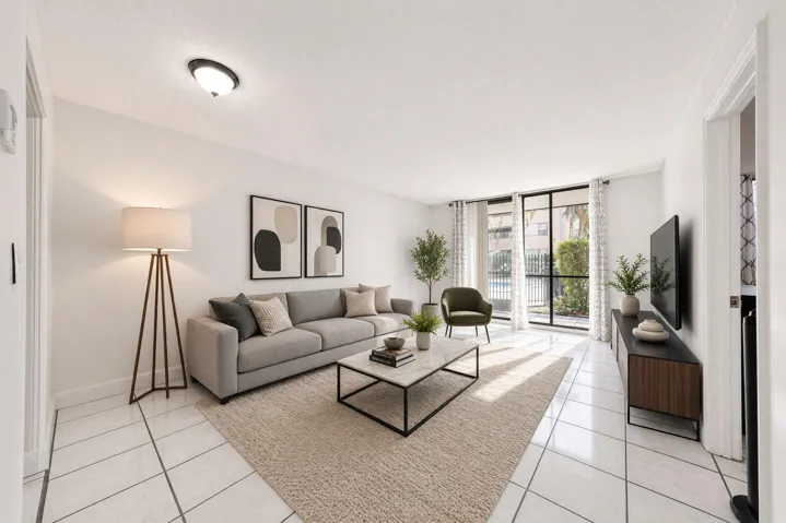 Virtually staged living Area