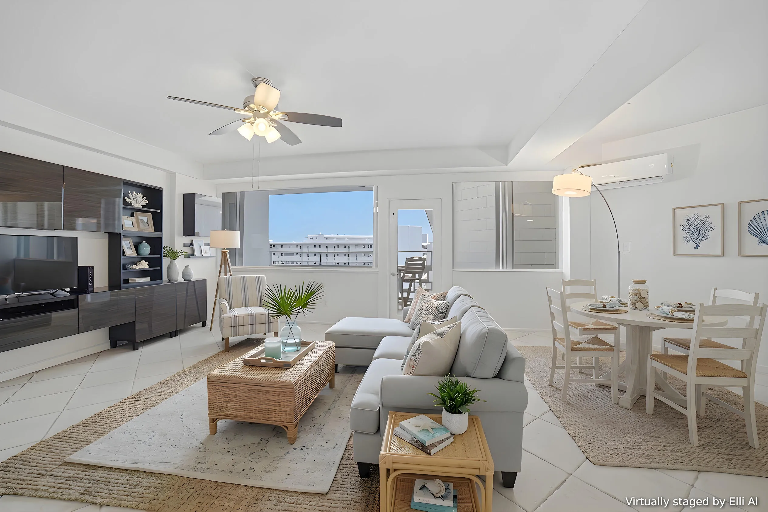 virtually staged living room