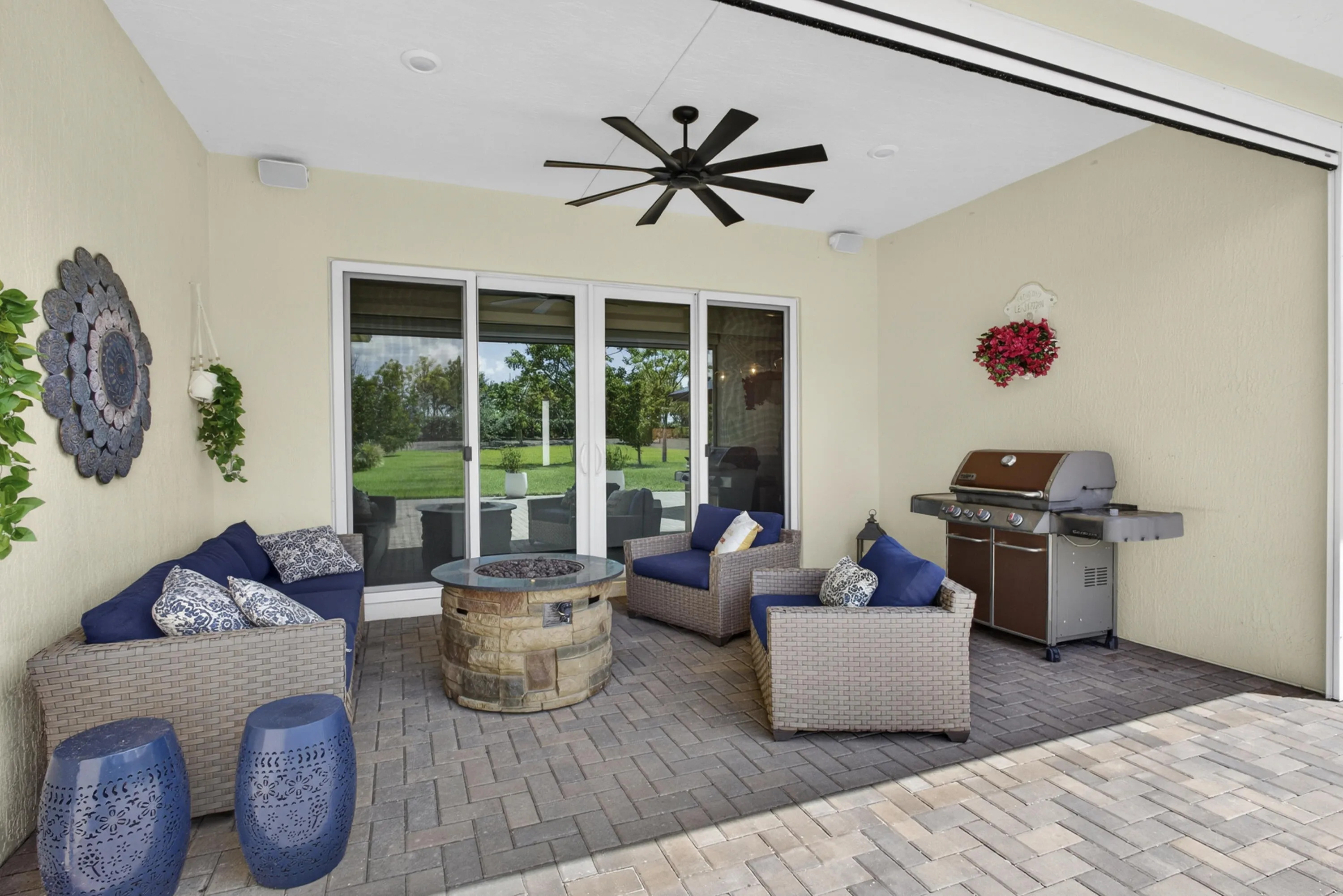 Covered Patio with Electric Shade