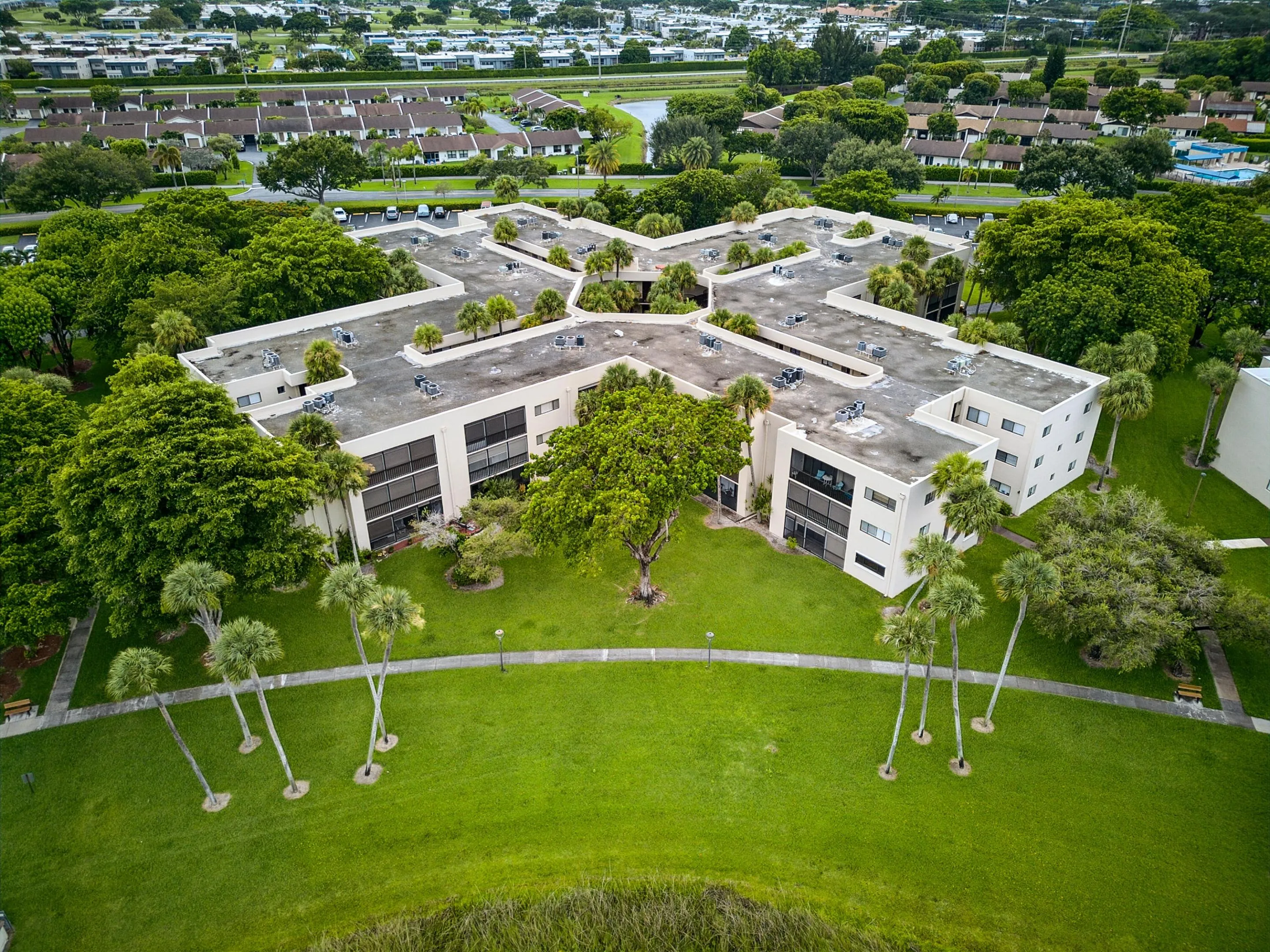 Walkways and jog paths line the community