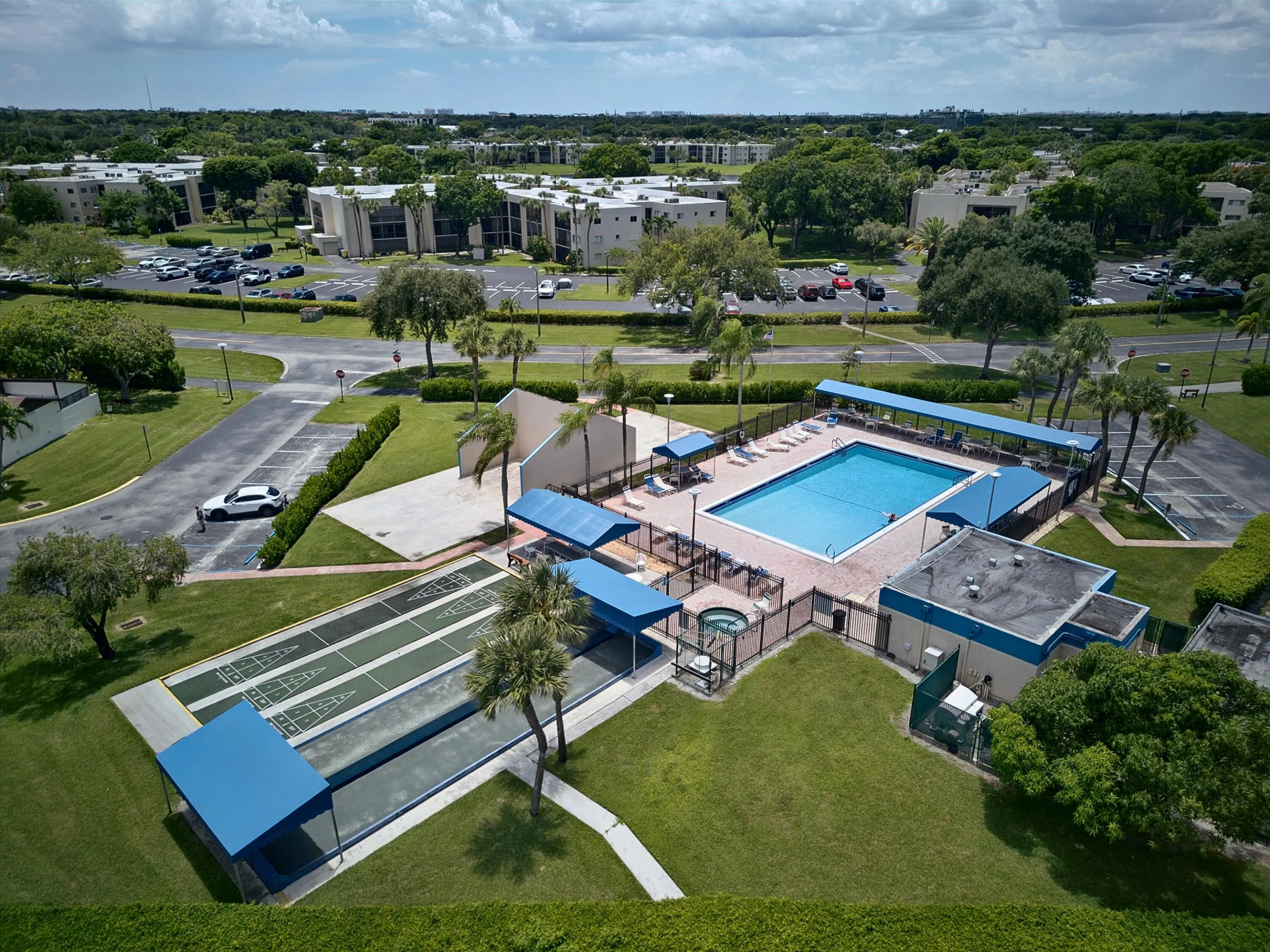 Aerial view of amenities