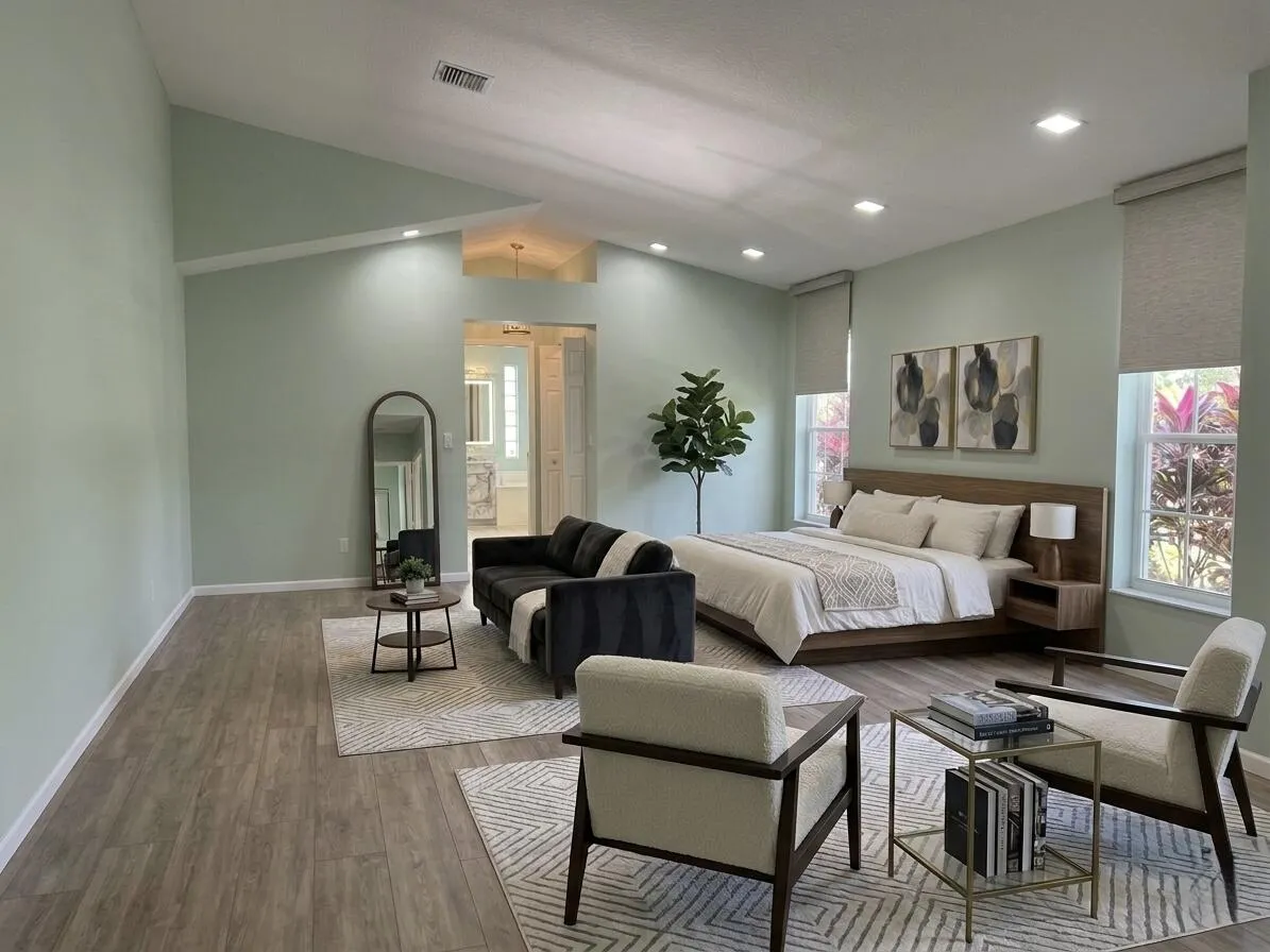 Virtually Staged Master Bedroom