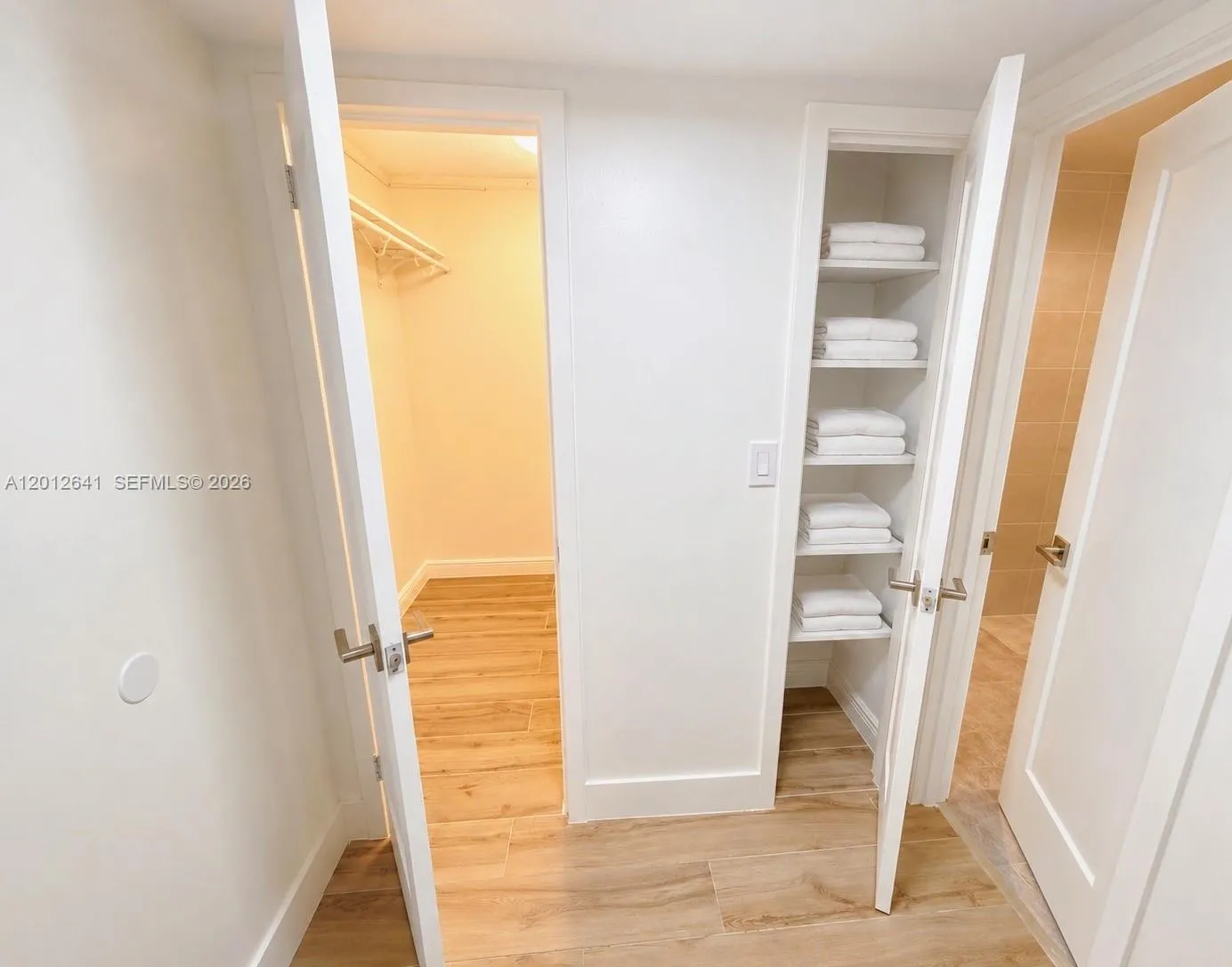 WALK-IN CLOSETS AND LINEN CLOSET
