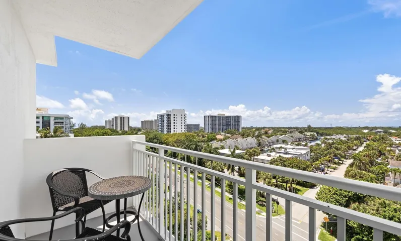 City views from private balcony