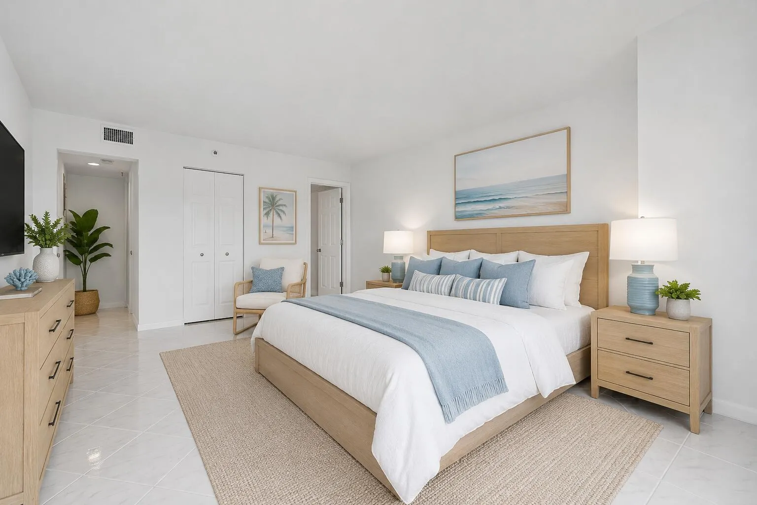 Primary bedroom virtually staged