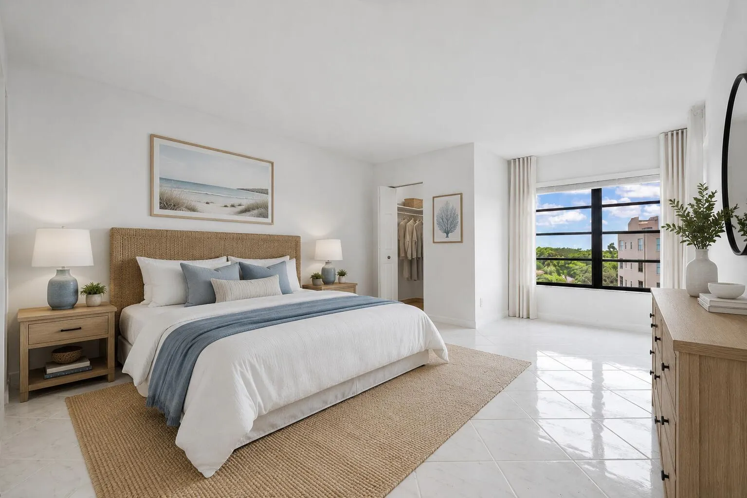 Primary bedroom virtually staged