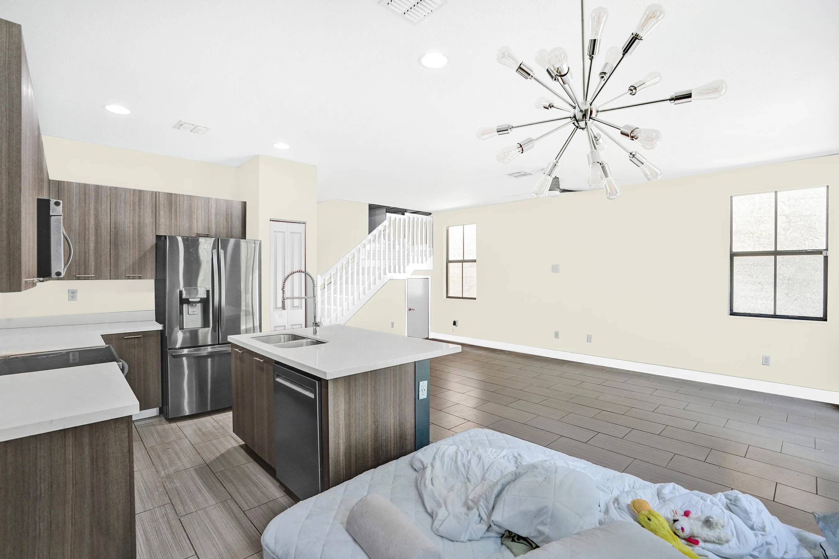 AI Generated Paint Change. Downstairs is grey