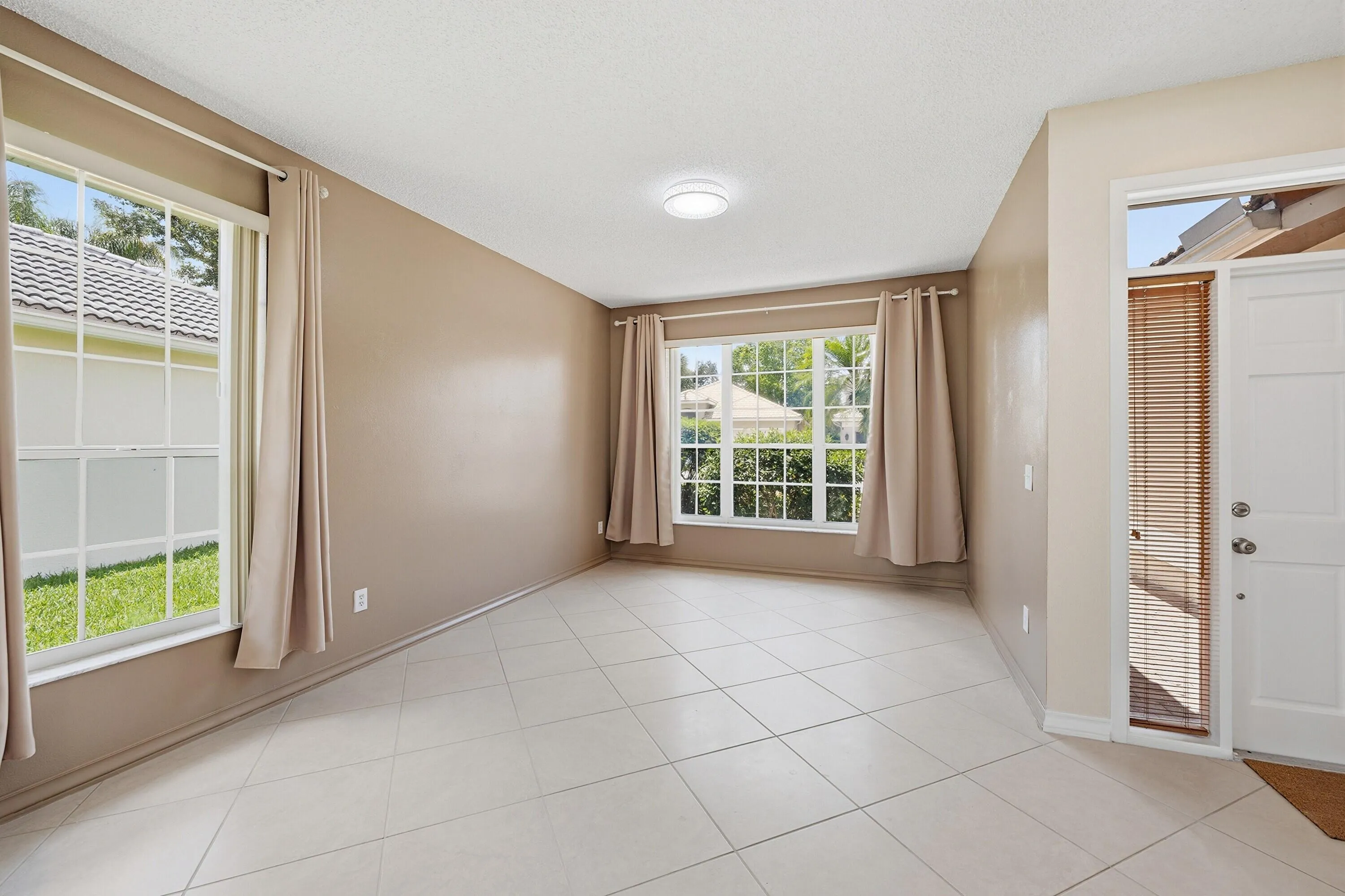 Tile floors laid diagonally