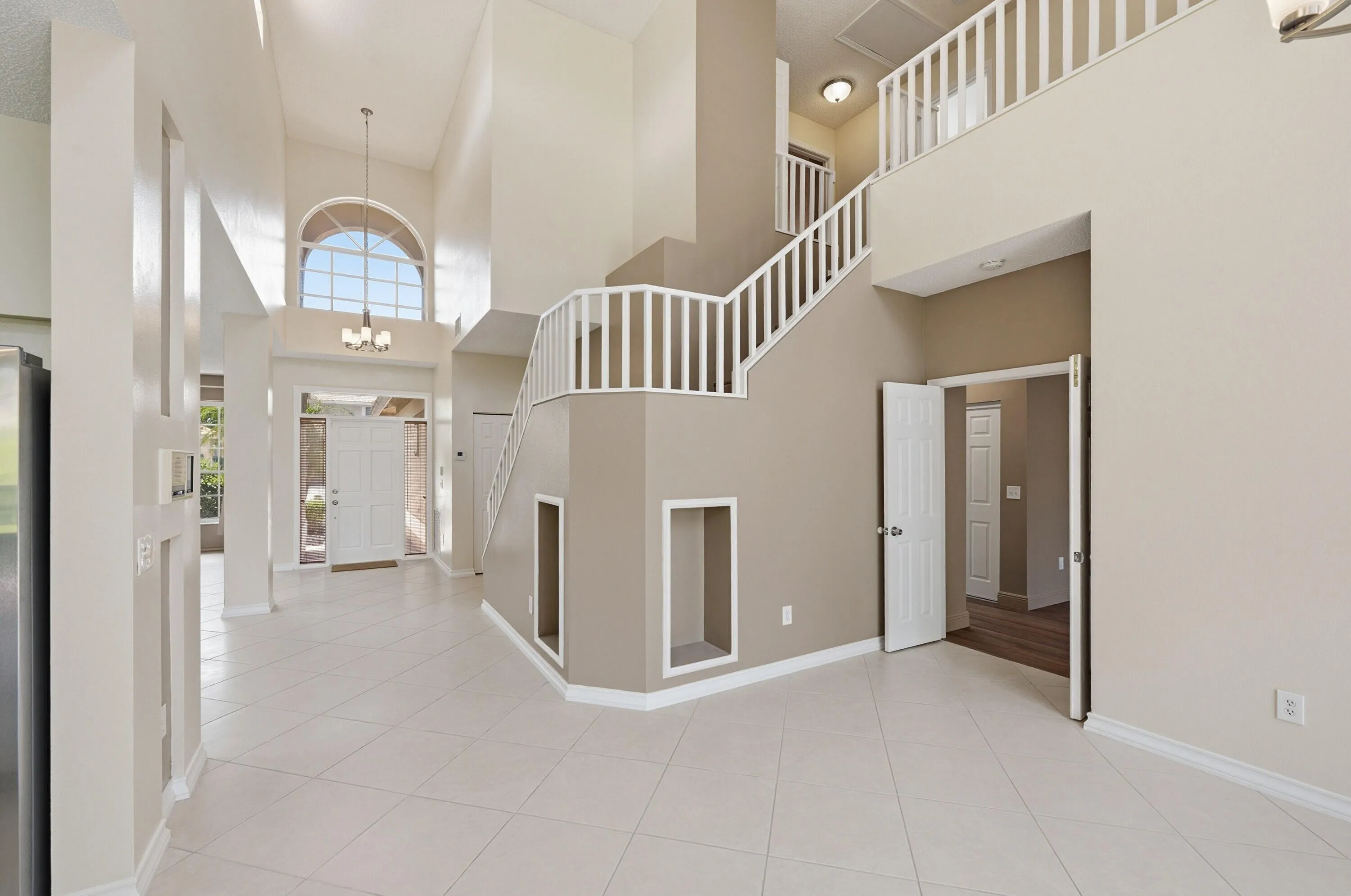Family room reverse view. Master bedroom entrance on right