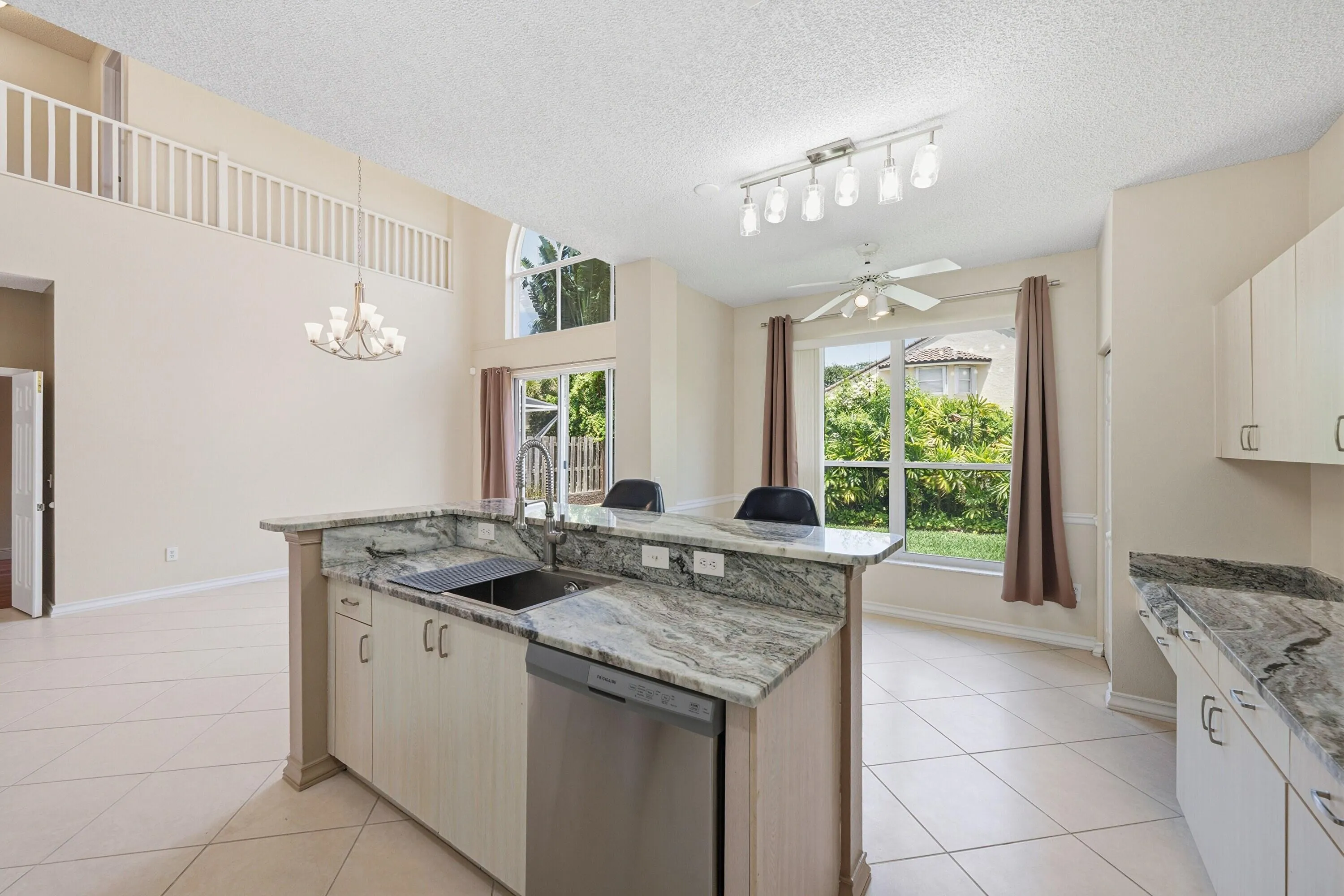Kitchen island sink and dishwasher