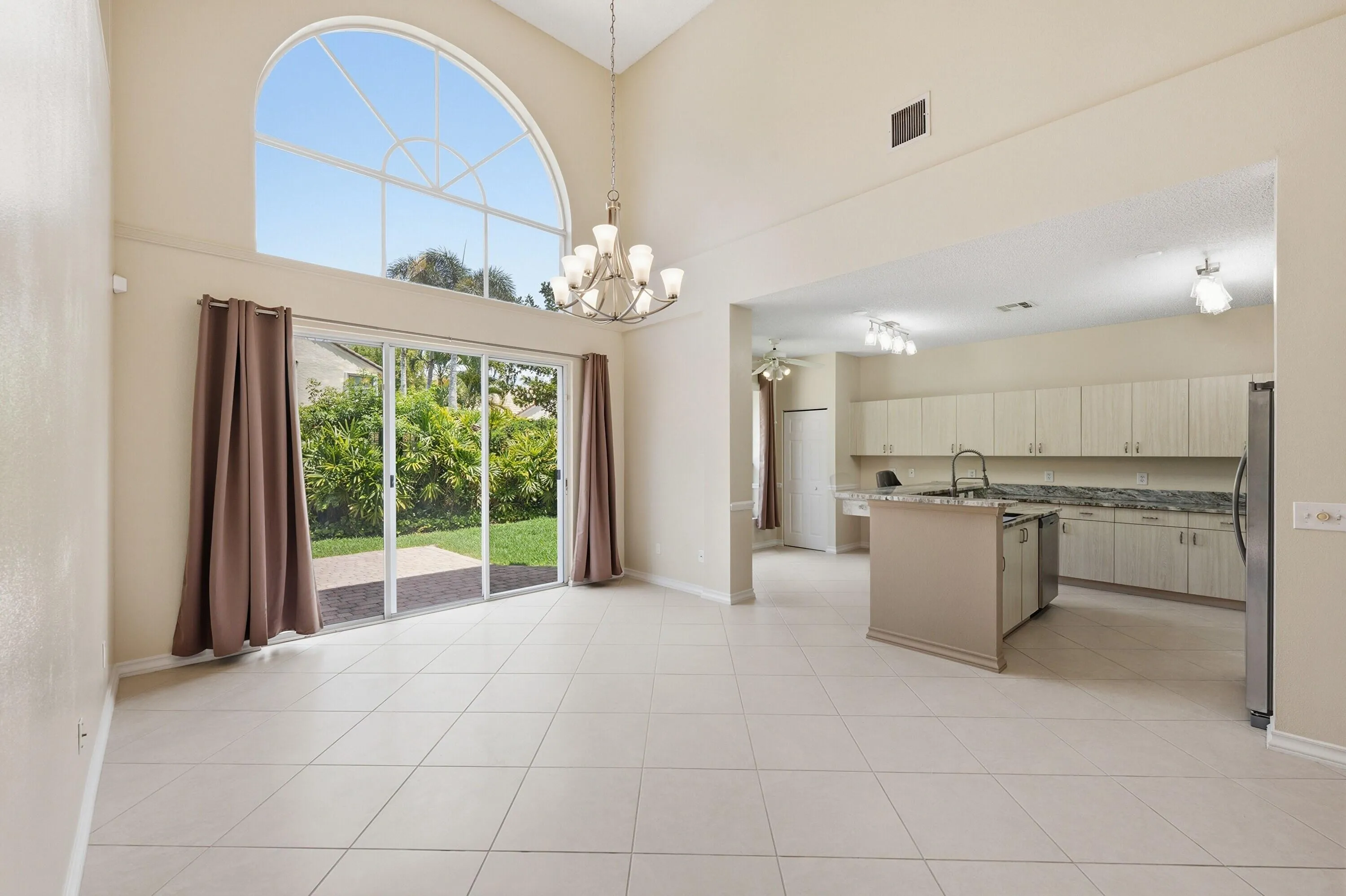 Kitchen opens into family room